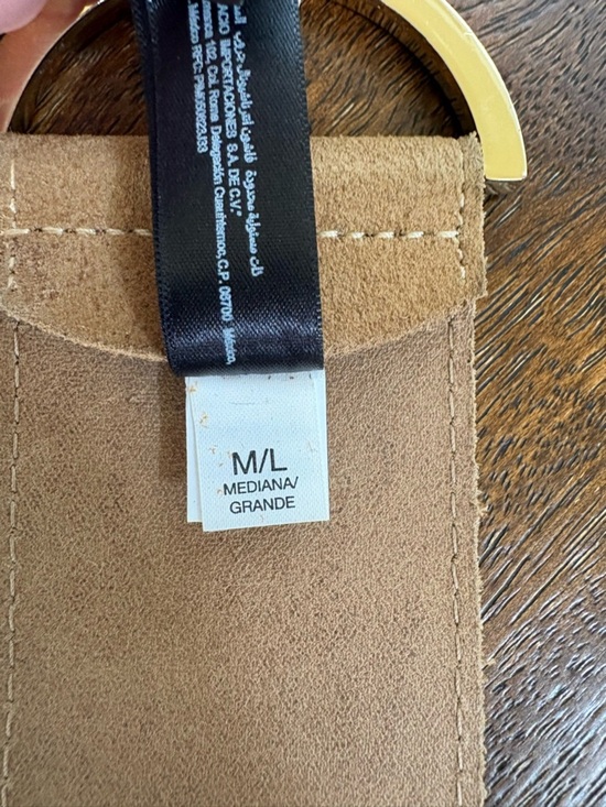 Bebe Open Circles Suede Waist Belt Women M/L Brown Genuine Leather  Boho main image 7